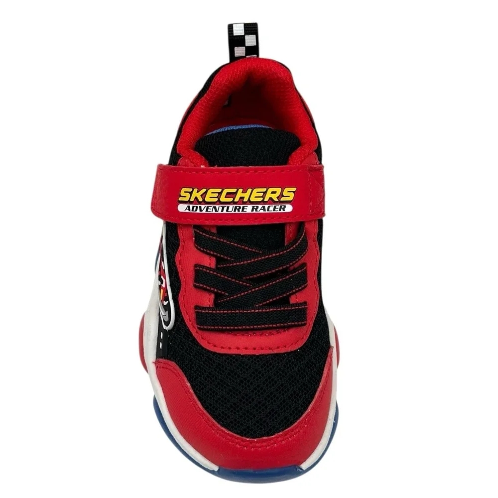 Skechers Toddler Boys Light-up‎ Athletic Shoes Size 8 Slip-on Sneakers Black Red